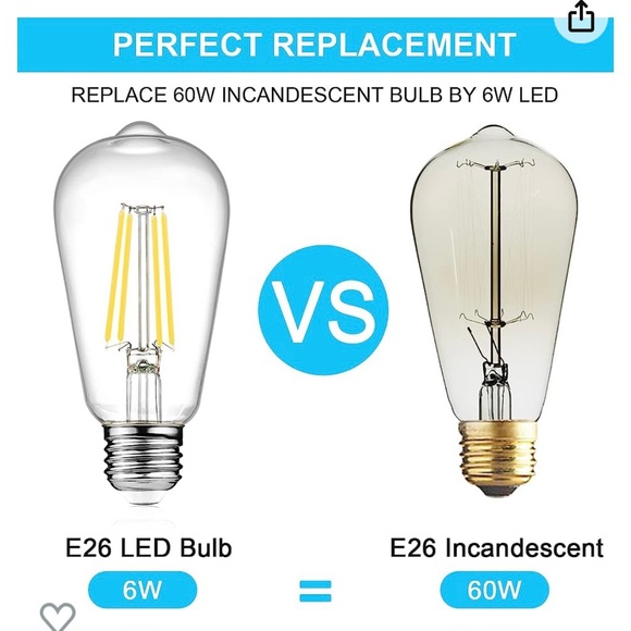 Ascher Vintage LED Edison Bulbs 4000k Natural Daylight White - Picture 4 of 5